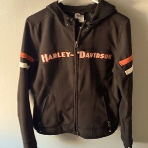 Ladies Hooded Harley Davidson Jacket, Size Medium